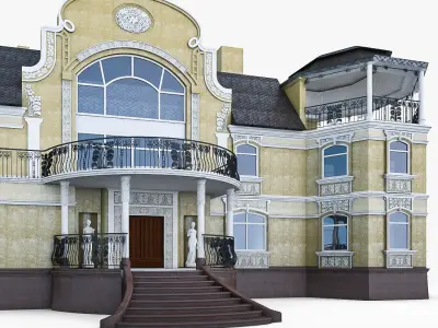 Luxury Mansion  Low-poly 3D model