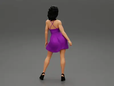 Beautiful Woman Wearing Dress And High Heels 3D print model