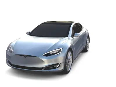 Tesla Model S 2016 Silver 3D model