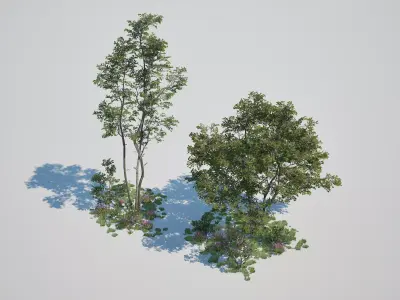 Game ready tree set - UE5 Low-poly 3D model