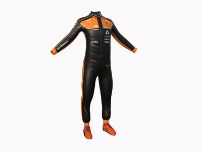 Racing Pilot Uniform A06 Black - Character Clothing Design Low-poly 3D model