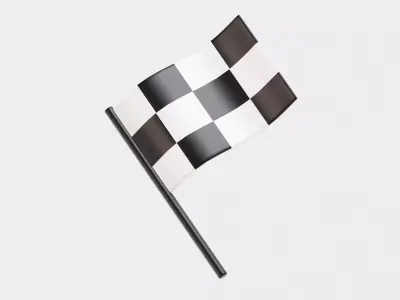 Racing flag Low-poly 3D model