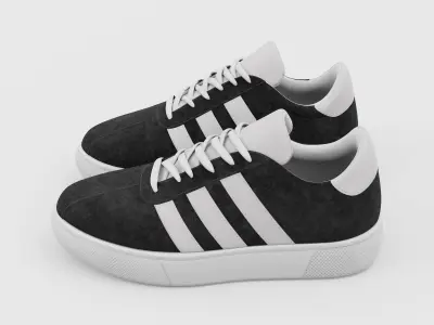 Sneakers Adidas Gazelle Style - Generic Shoes Black Low-poly 3D model