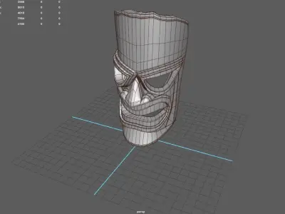 Wooden Mask  I PBR Model 3D model 3D model