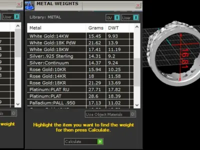 crowns crown ring in gold and silver 3D print model