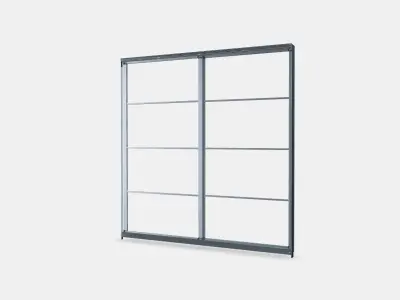 PAX Pair of sliding door frames w rail 6 Low-poly 3D model