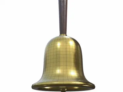 Gold Hand Bell - PBR Low-poly 3D model