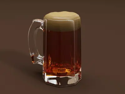 Glass Mug of Brown Ale 3D model