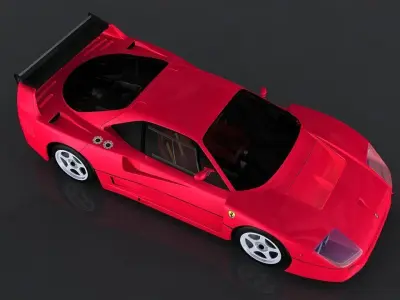Ferrari f40 1989  Low-poly 3D model