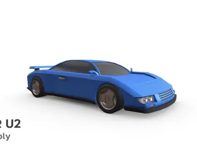 Car U2 lowpoly game-ready Low-poly 3D model
