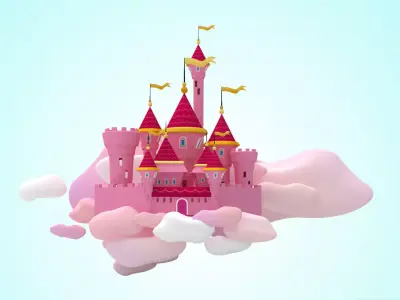 Cartoon Castle Free 3D model