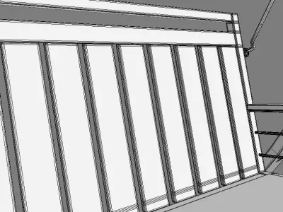 Multiple Seats Wooden Swing with Roof 10 3D model