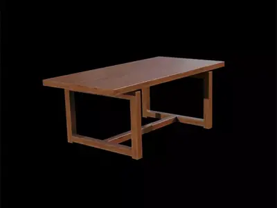 Ainsley Dining Table walnut Low-poly 3D model