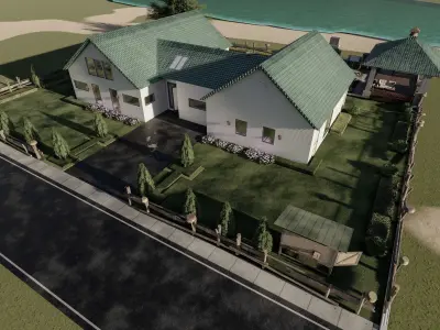 LANDSCAPE BACKYARD DESIGN OF LUXURY HOUSE 3D model