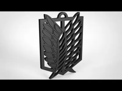 Attack On Titan Flag Pendant Free 3D print model