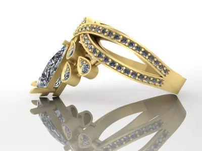 ring with drop   3D print model