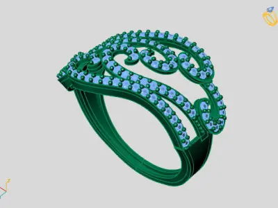Women Ring 3DM Womens Ring 3d models 3D print model 3D print model 56