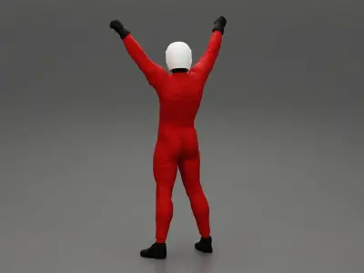 winning racing driver Celebrates his victory 3D print model