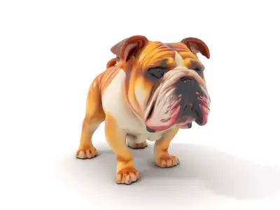 Charming Bulldog model pack Low-poly 3D model