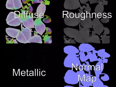 Iridescent Orchid Bloom model pack Low-poly 3D model