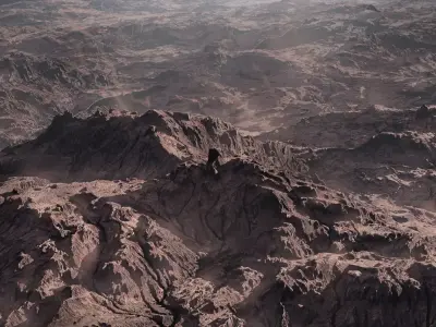 Large Scale wasteland terrain  Free 3D model