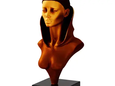 Abstract Woman Scarf Bust 3D model