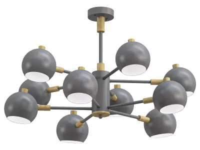 svenn gold chandelier with six lights 3D model