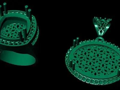 ring and pendant p1 3D print model