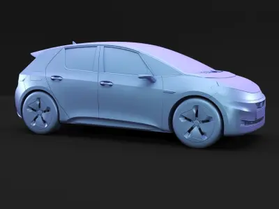 German electric compact car 3D model