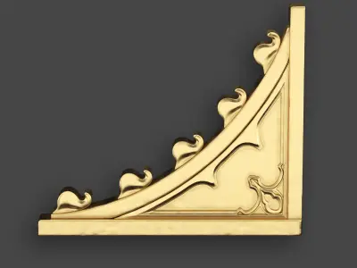 Ornamental Corner Set- Vol03 - Clean Quad Mesh - 4k PBR Textures 3D model