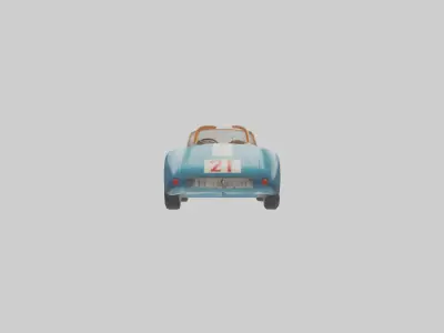 Classic Race Car with Vintage Livery model Low-poly 3D model