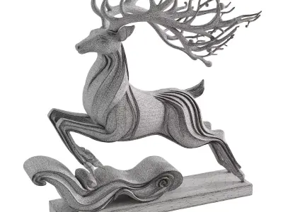 deer statue 3 3D model