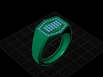 Print Ready STL 3DM  Gents Rings Diamond Men Ring  3D print model