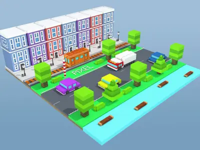 Voxels City 3D print model