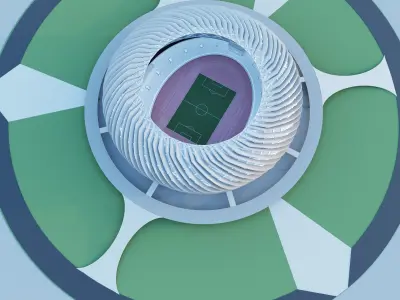 Stadium09 soccer stadium with circular shape 3D model