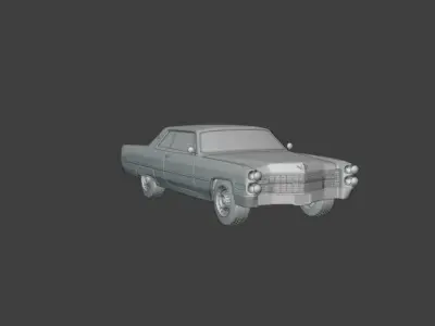 1966 cadillac coupe de ville  3D print model
