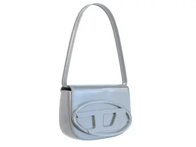 Diesel 1DR logo-plaque Bag Silver Low-poly 3D model