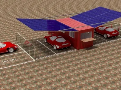 Car Wash Bay 3D model