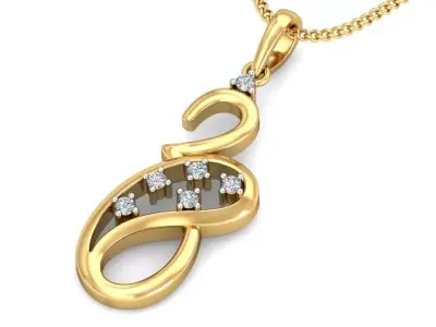 Solitaire Women Pendant 3dm STL OBJ FBX Renders Details 3D print model 71
