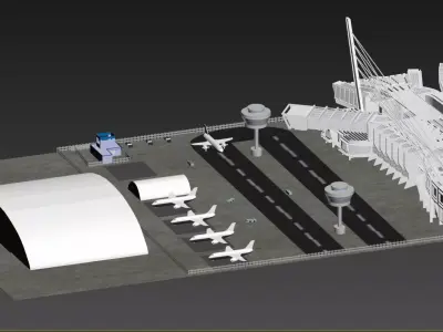 airport airplane 3D model