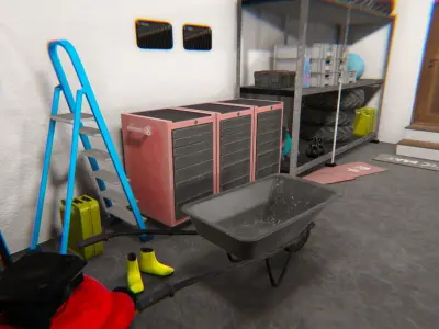 Garage - interior and props Low-poly 3D model