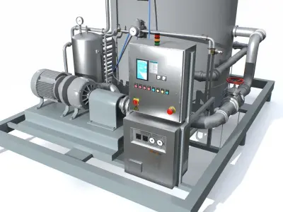 Industrial Machine  Low-poly 3D model