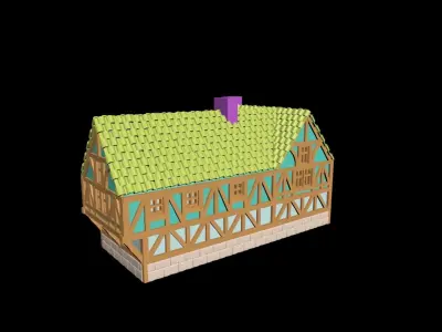 Medieval House 57 3D print model 3D model
