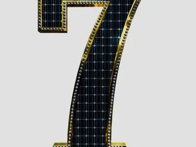 Solar Panel Number - 7 3D model