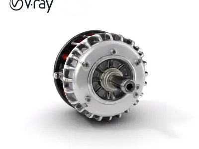 Electric Motor Rotor Model Pack Low-poly 3D model