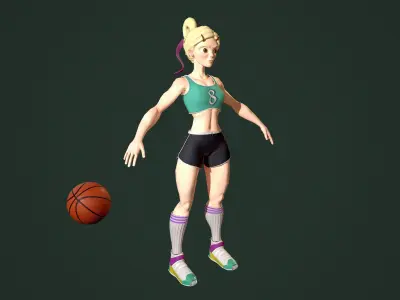 Sport girl Low-poly 3D model buy