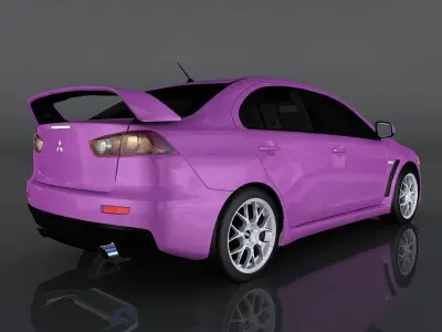 Mitsubishi Lancer Evolution X Low-poly 3D model