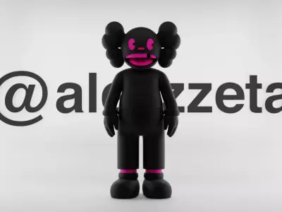 Kaws x Guggimon Textured Low-poly 3D model