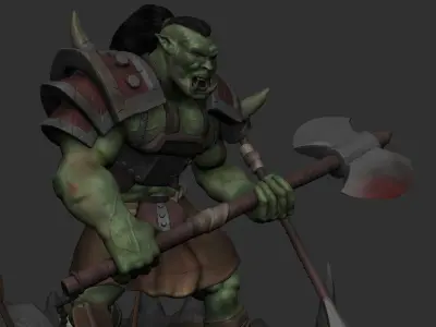 Orc with an axe 3D print model