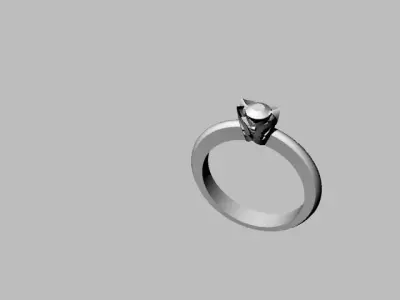 Diamond solitaire wedding ring  3D print model